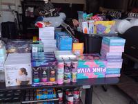 Lots of beauty and hygiene products